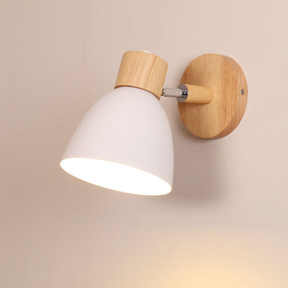 Modern Minimalist Wall Sconce Wood & Iron