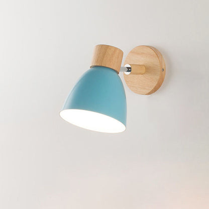 Modern Minimalist Wall Sconce Wood & Iron