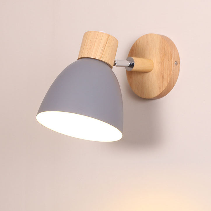 Modern Minimalist Wall Sconce Wood & Iron