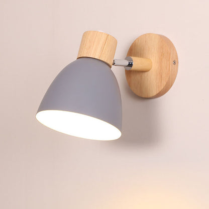 Modern Minimalist Wall Sconce Wood & Iron
