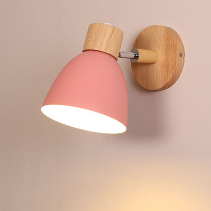 Modern Minimalist Wall Sconce Wood & Iron