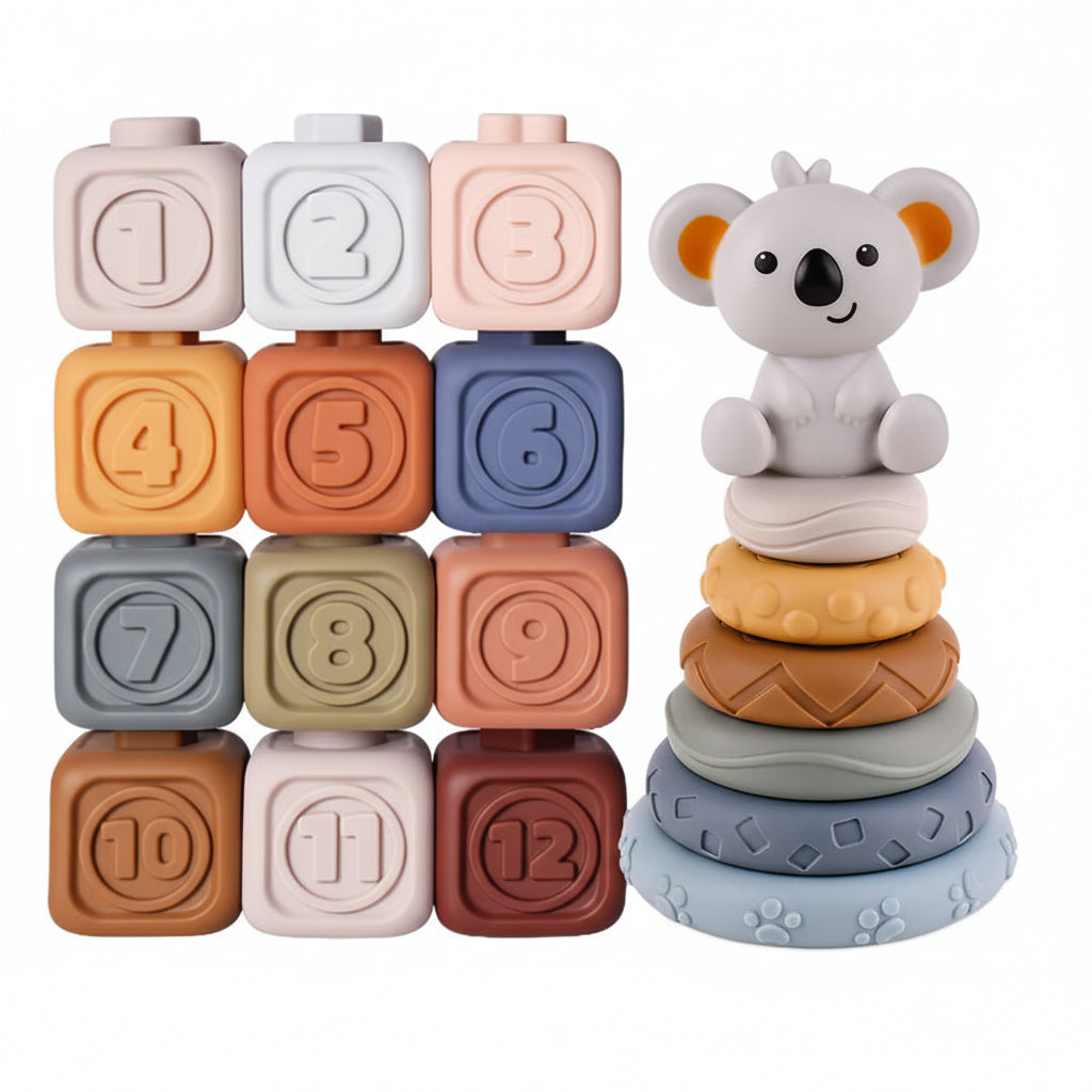 Baby Stacking Toy Sensory Teething Cubes