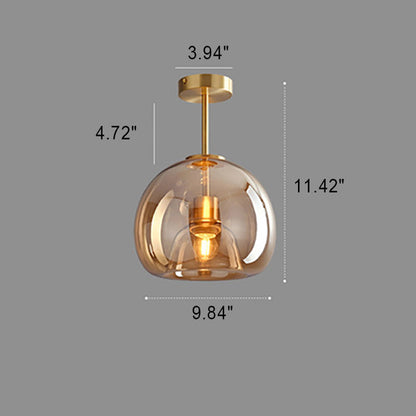 Nordic Glass Ball Ceiling Light Semi Flush