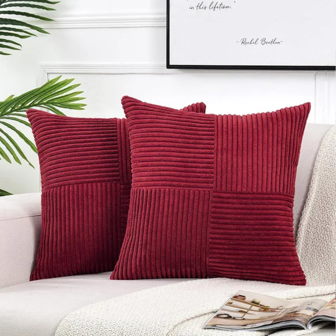 Corduroy Cushion Covers Luxury Striped Throw