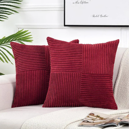Corduroy Cushion Covers Luxury Striped Throw