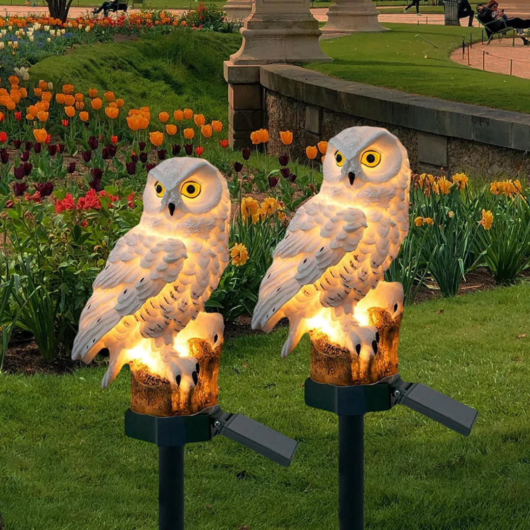 Garden Light Solar Owl Outdoor Pathway Stake