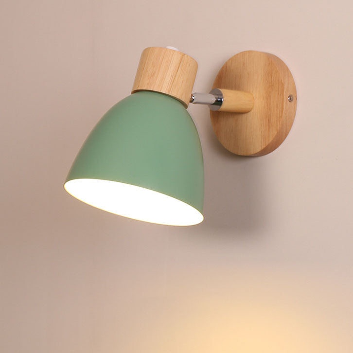 Modern Minimalist Wall Sconce Wood & Iron