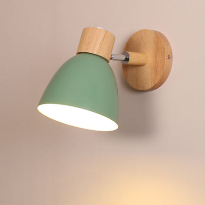 Modern Minimalist Wall Sconce Wood & Iron