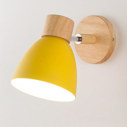 Modern Minimalist Wall Sconce Wood & Iron