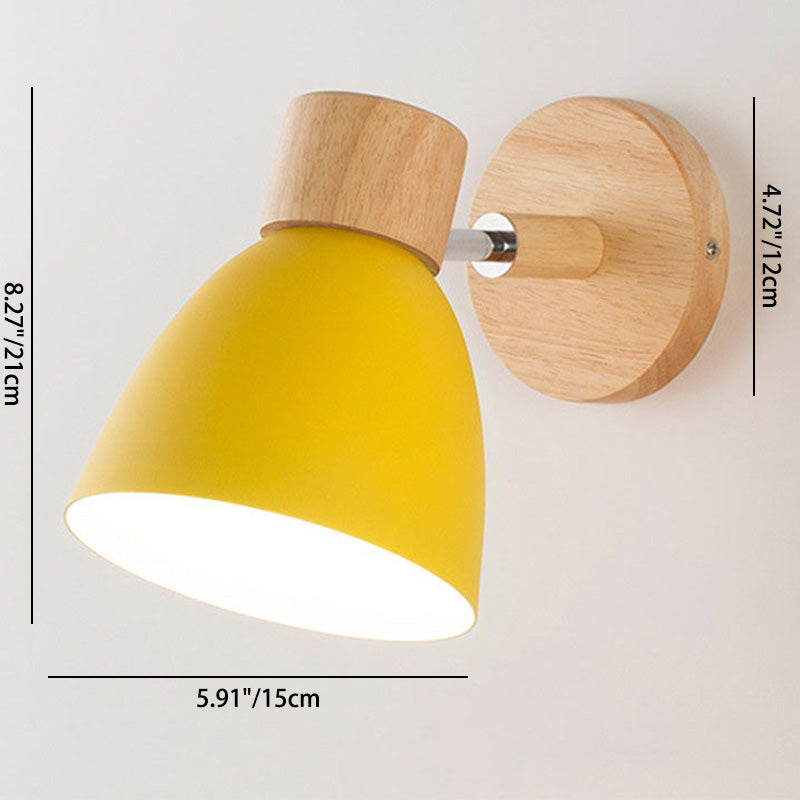 Modern Minimalist Wall Sconce Wood & Iron