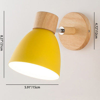 Modern Minimalist Wall Sconce Wood & Iron