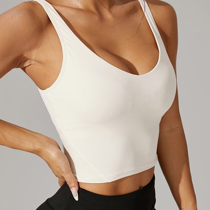 Pickleball Backless Crop Tank V Neck Stretch