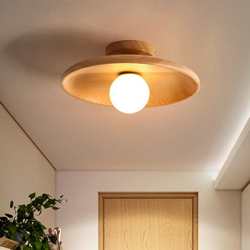Modern Wooden Ceiling Light Minimalist Semi