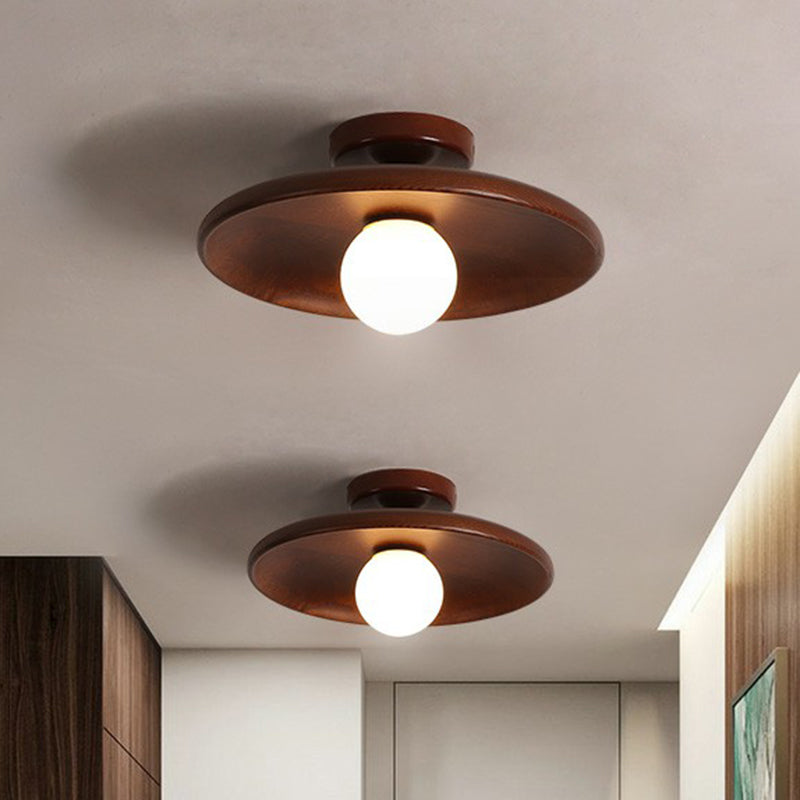 Modern Wooden Ceiling Light Minimalist Semi