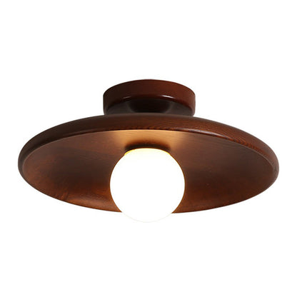 Modern Wooden Ceiling Light Minimalist Semi