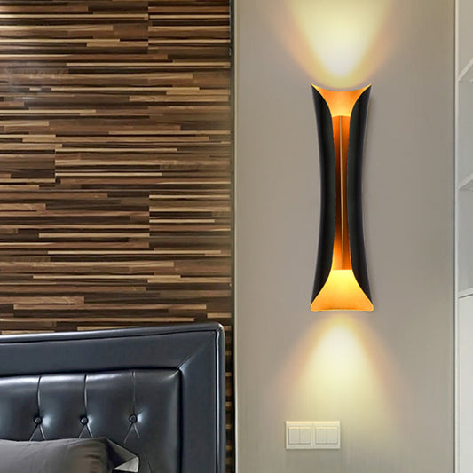 Modern Curl Wall Sconce Black Metal Indoor