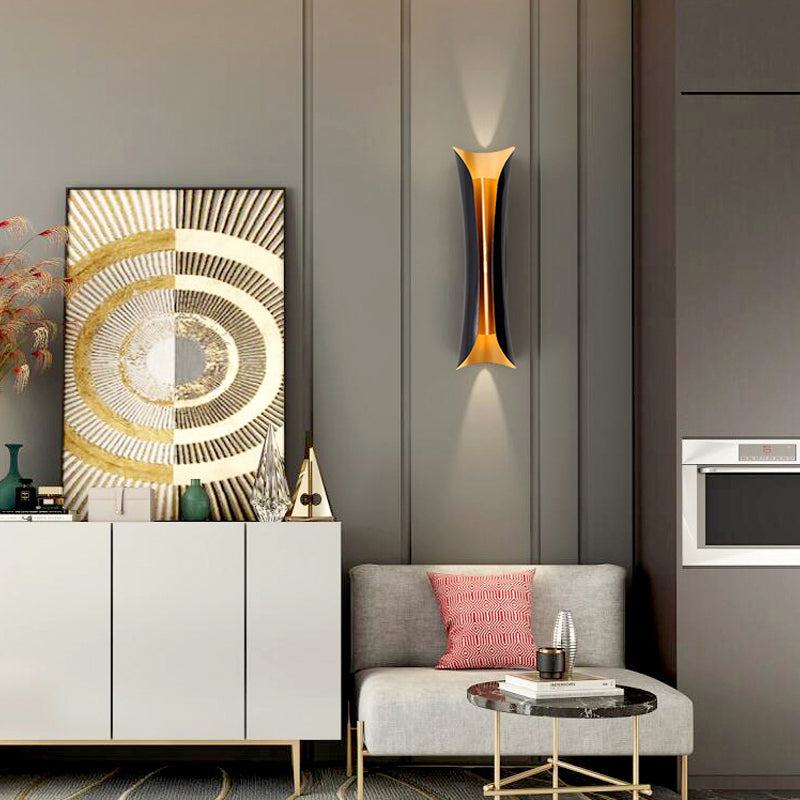 Modern Curl Wall Sconce Black Metal Indoor