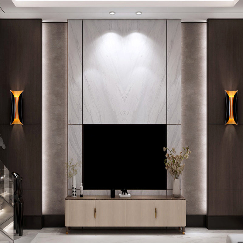 Modern Curl Wall Sconce Black Metal Indoor