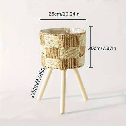 Bohemian Bamboo Woven Flower Stand