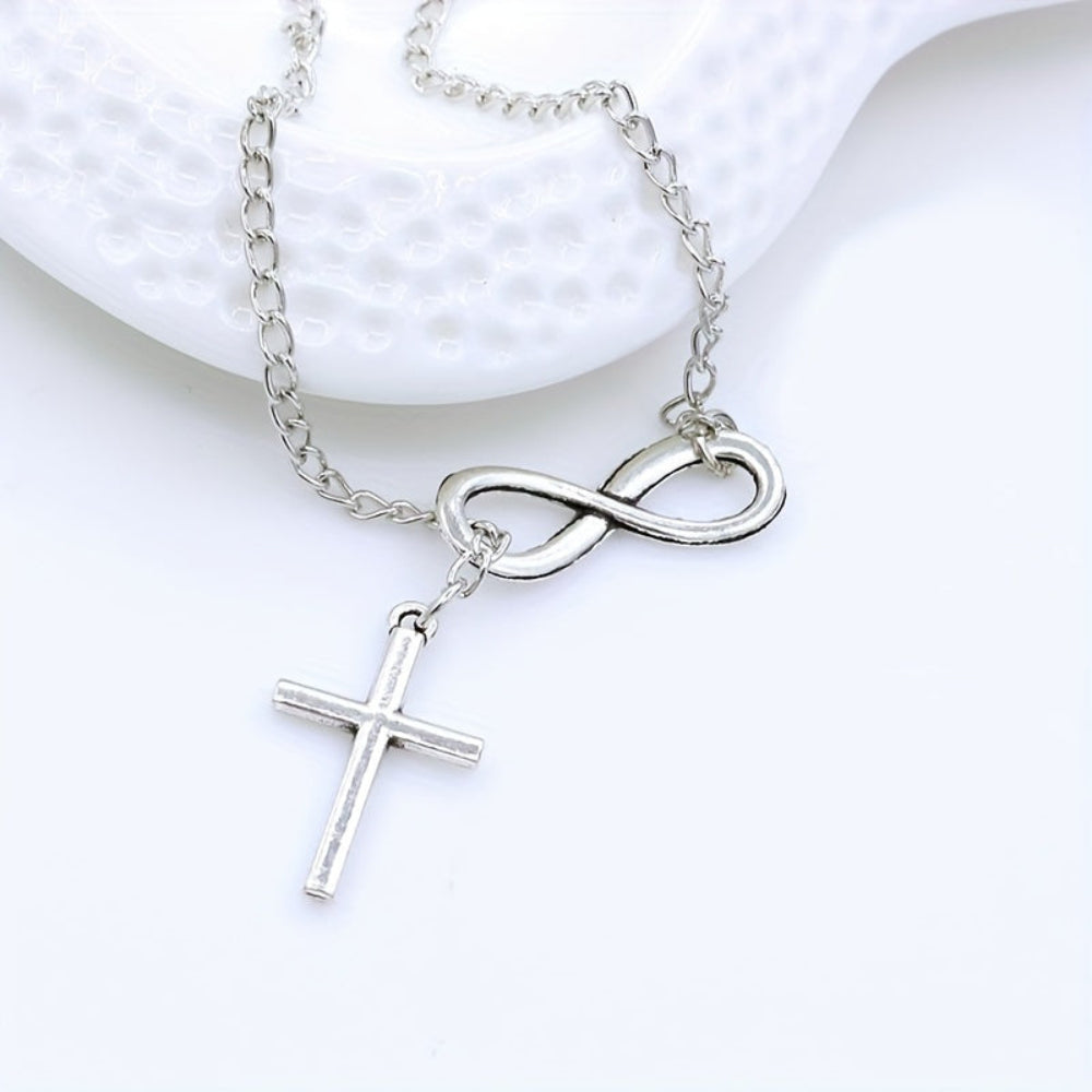 Necklace Cross Pendant Silver Vintage
