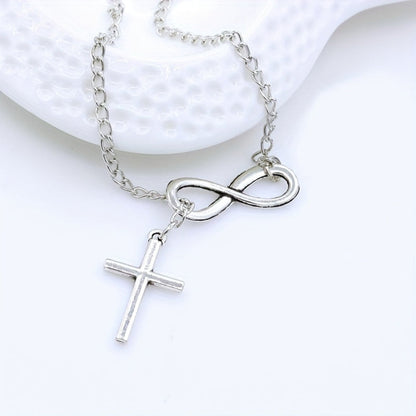 Necklace Cross Pendant Silver Vintage