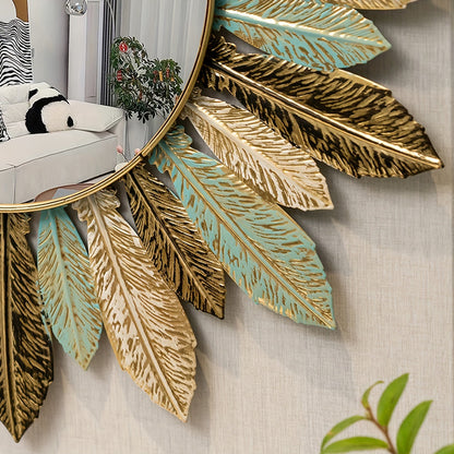 Bohemian Sunburst Metal Wall Mirror Teal &
