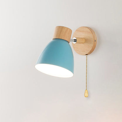Modern Minimalist Wall Sconce Wood & Iron