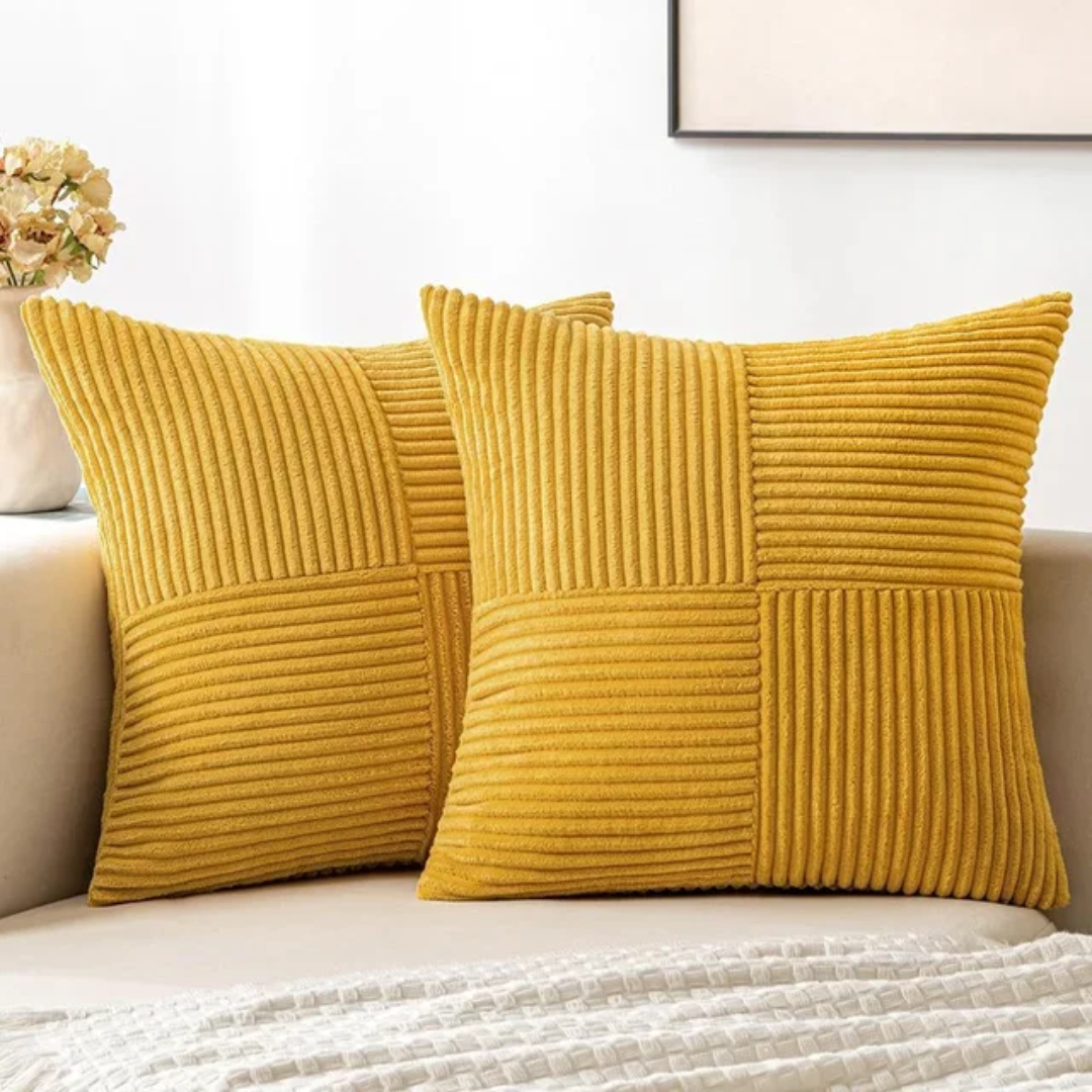 Corduroy Cushion Covers Luxury Striped Throw