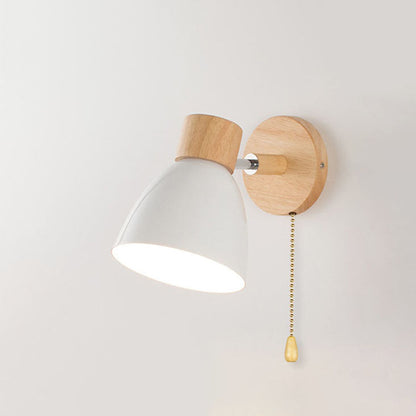 Modern Minimalist Wall Sconce Wood & Iron