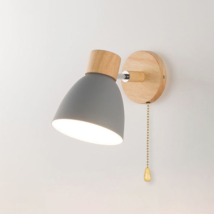 Modern Minimalist Wall Sconce Wood & Iron