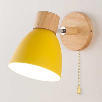 Modern Minimalist Wall Sconce Wood & Iron