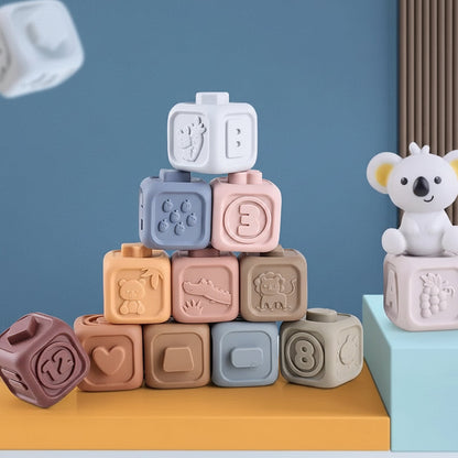 Baby Stacking Toy Sensory Teething Cubes