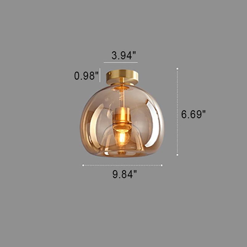 Nordic Glass Ball Ceiling Light Semi Flush