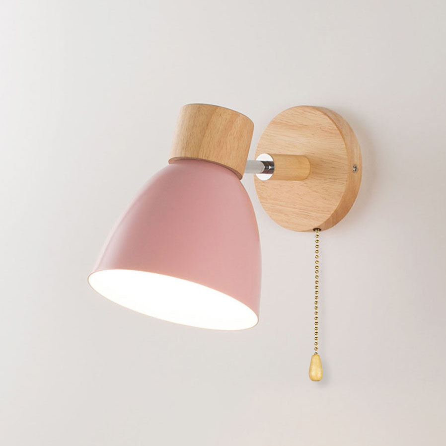 Modern Minimalist Wall Sconce Wood & Iron