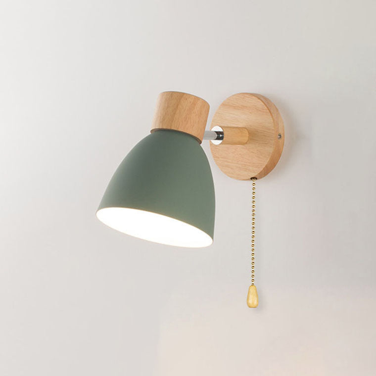 Modern Minimalist Wall Sconce Wood & Iron