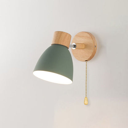Modern Minimalist Wall Sconce Wood & Iron