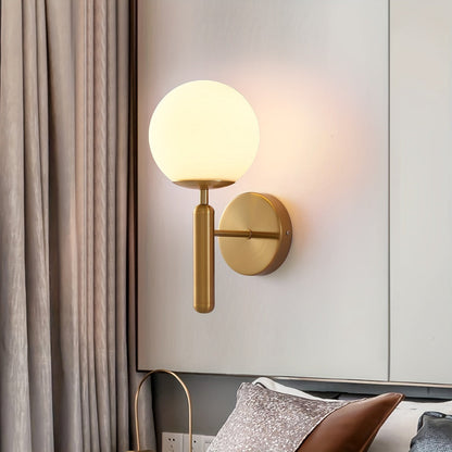 Modern Glass Globe Wall Sconce Polished