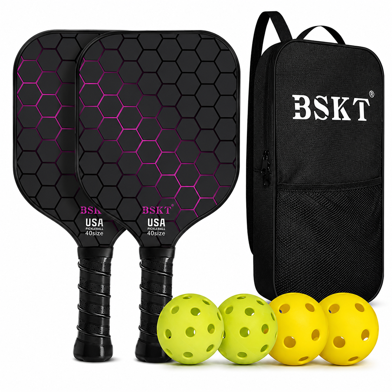 Pickleball Paddle Set Fiberglass Lightweight