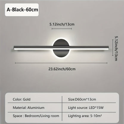 Luxe LED Mirror Wall Light Minimalist Black