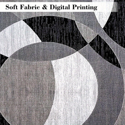 Orbit Weave Geometric Rug Soft Velvet Non