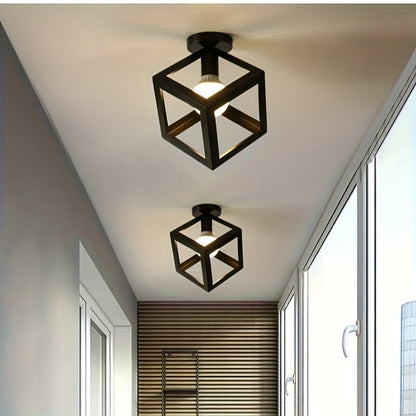 Geometric Cube Ceiling Light Modern