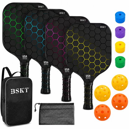 Pickleball Paddle Set Fiberglass Lightweight