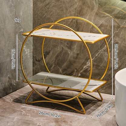 Double Tiered Bathroom Organiser With Cat