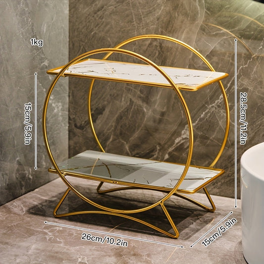 Double Tiered Bathroom Organiser With Cat