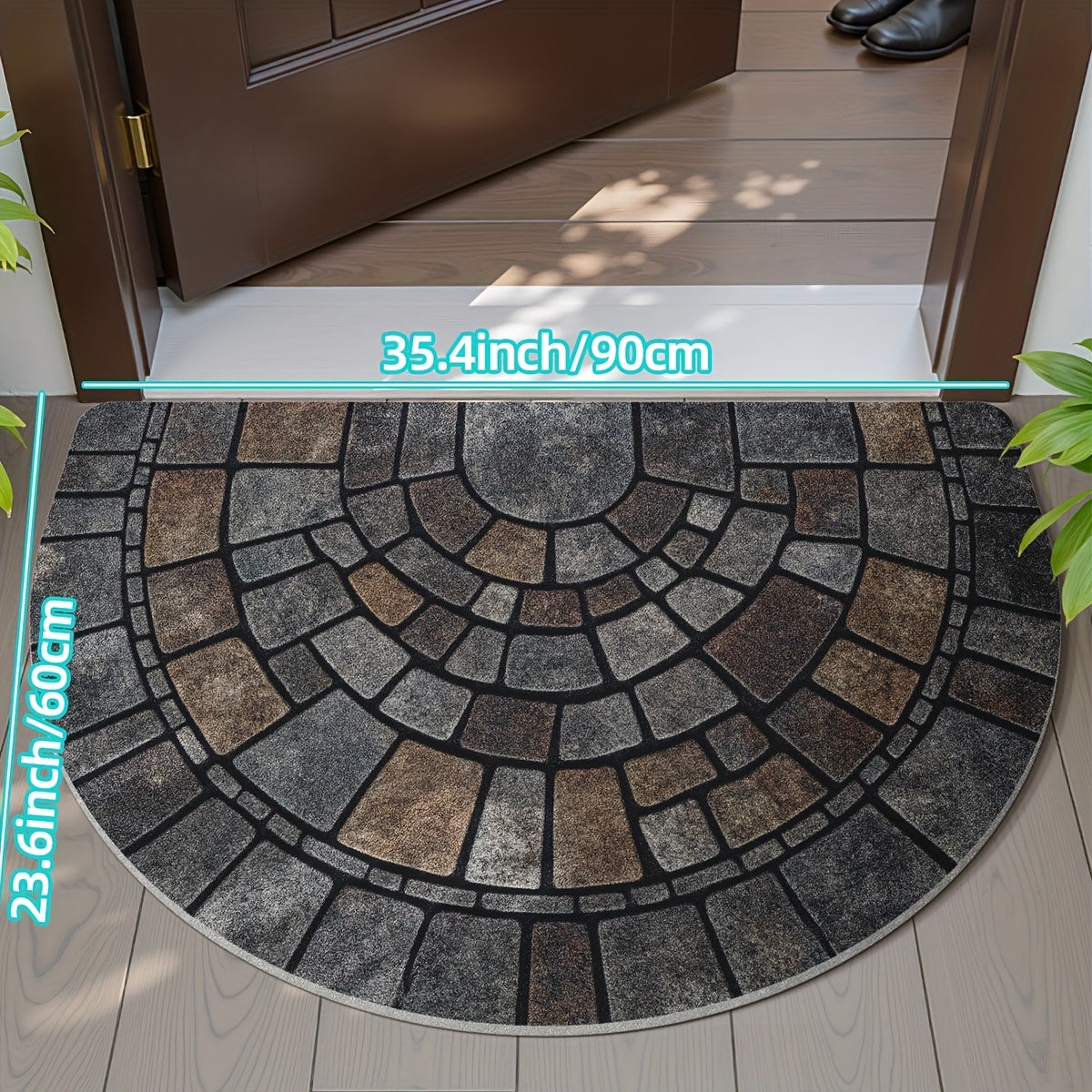 Half Circle Mosaic Door Mat Indoor &