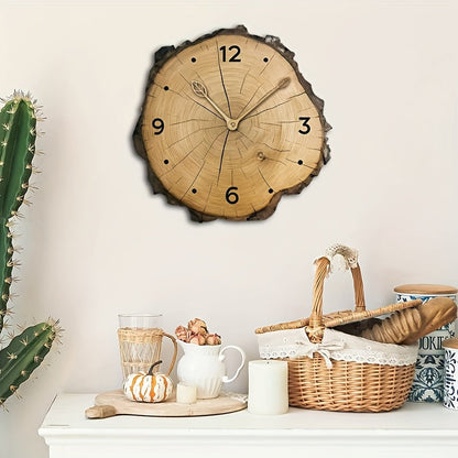 Rustic Wood Slice Wall Clock Natural Log