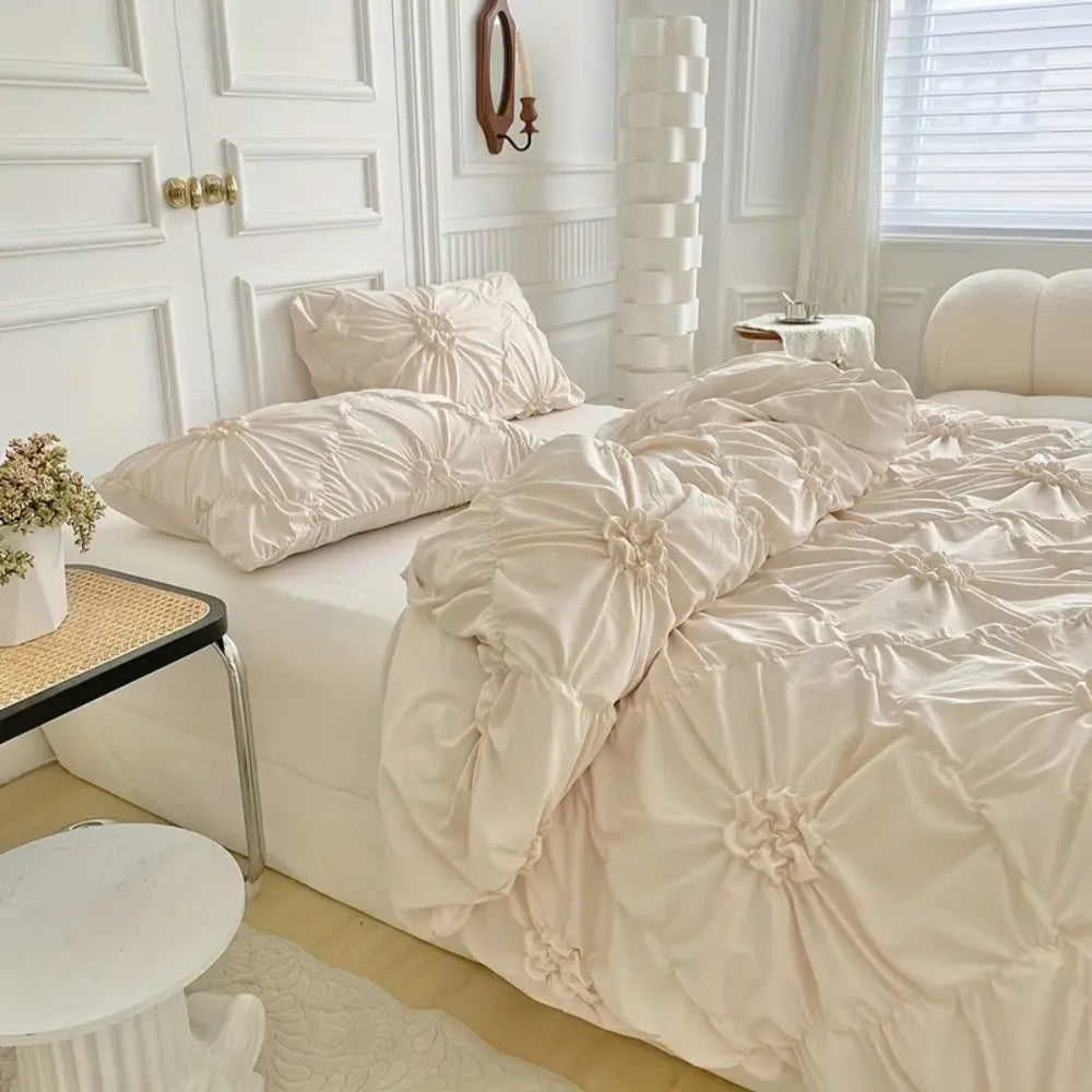 Quilt Cover Set Floral Pleated Bedroom
