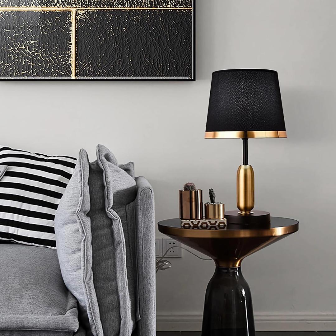 Vintage Black & Gold Table Lamp Modern