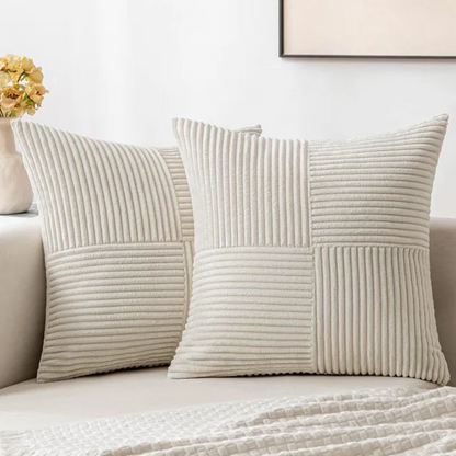 Corduroy Cushion Covers Luxury Striped Throw