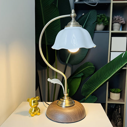 Vintage Goose Neck Table Lamp Antique Brass
